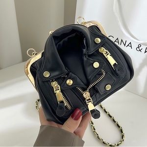 Jacket Crossbody Clutch Bag - Black